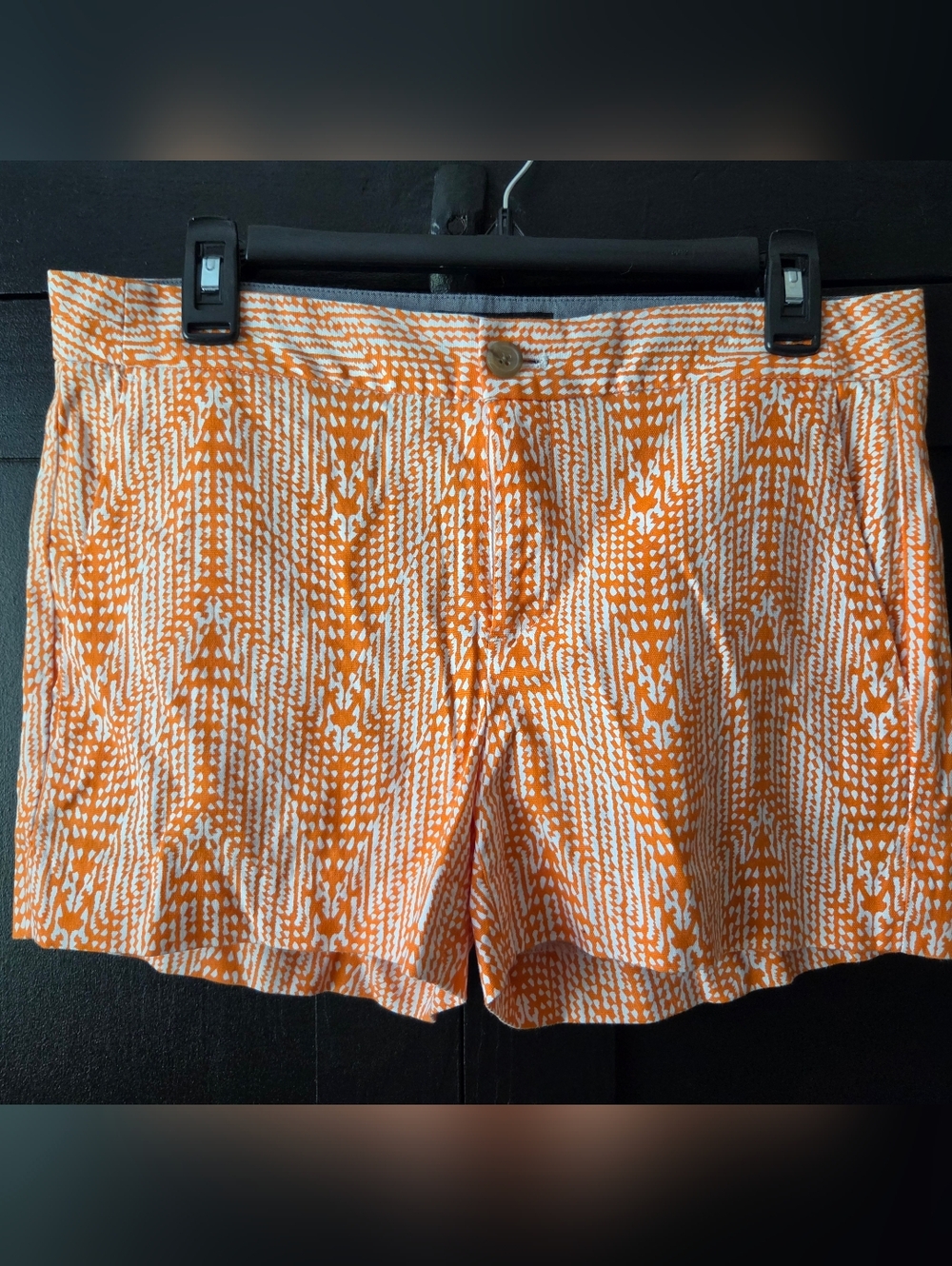 Banana Republic Women's Orange and White Patterned Shorts